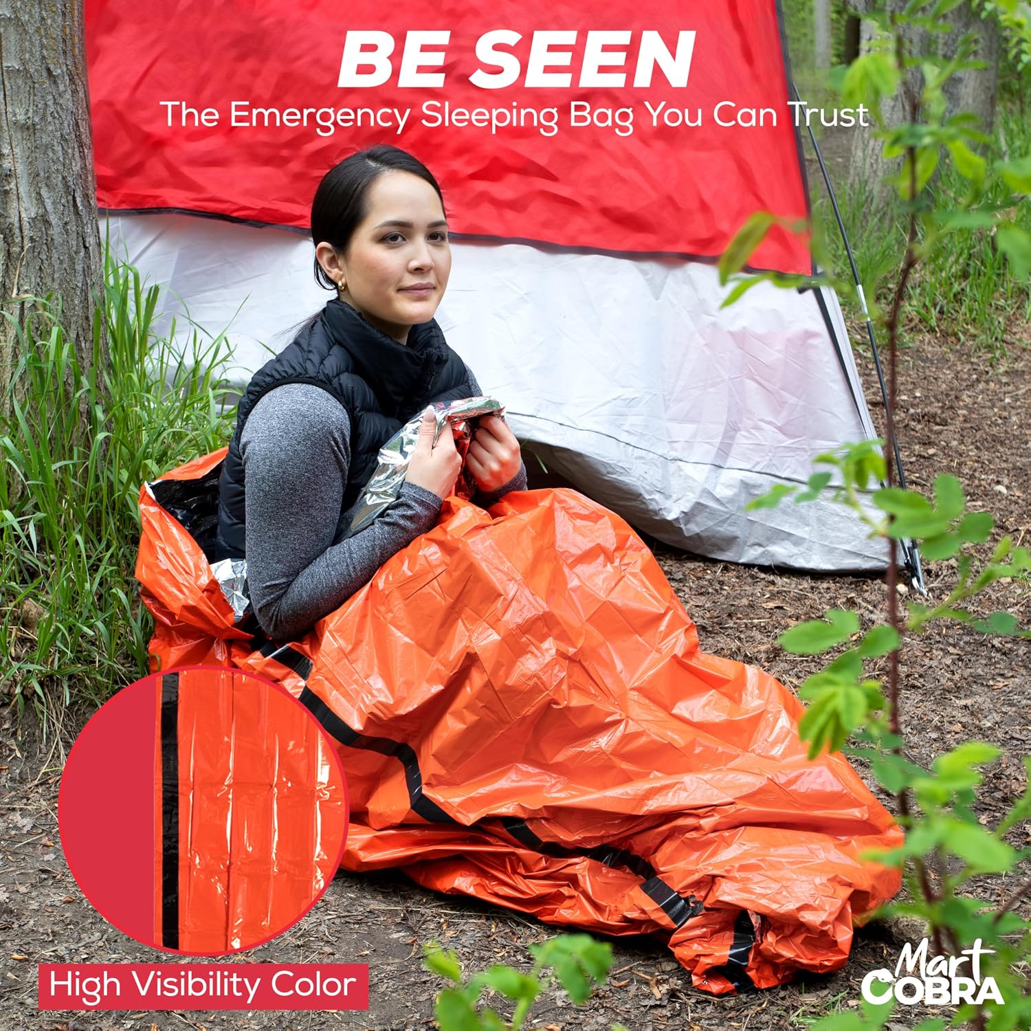 Detalle 2 de Mart Cobra 3-Pack Mylar Emergency Sleeping Bags, Reflective Bivy Sacks, 84 x 36 in