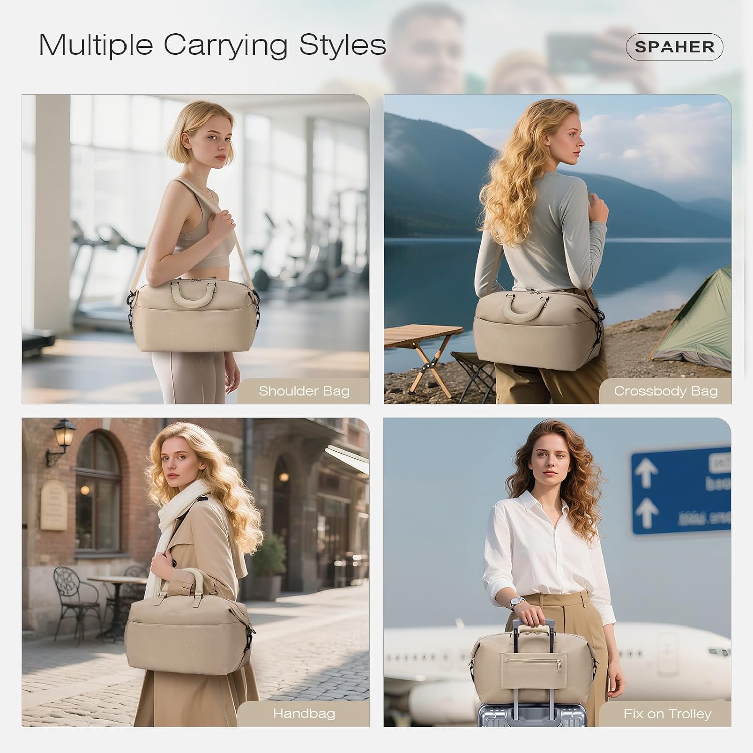 Thumbnail 1 de SPAHER Cabin Bag 40x30x20cm – Compact, Waterproof Carry-On Duffle for Travel
