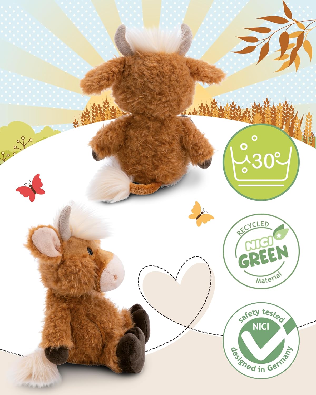 Thumbnail 2 de NICI Kuscheltier Hochlandrind McMooray (33 cm) braun – Stofftier aus weichem Plüsch