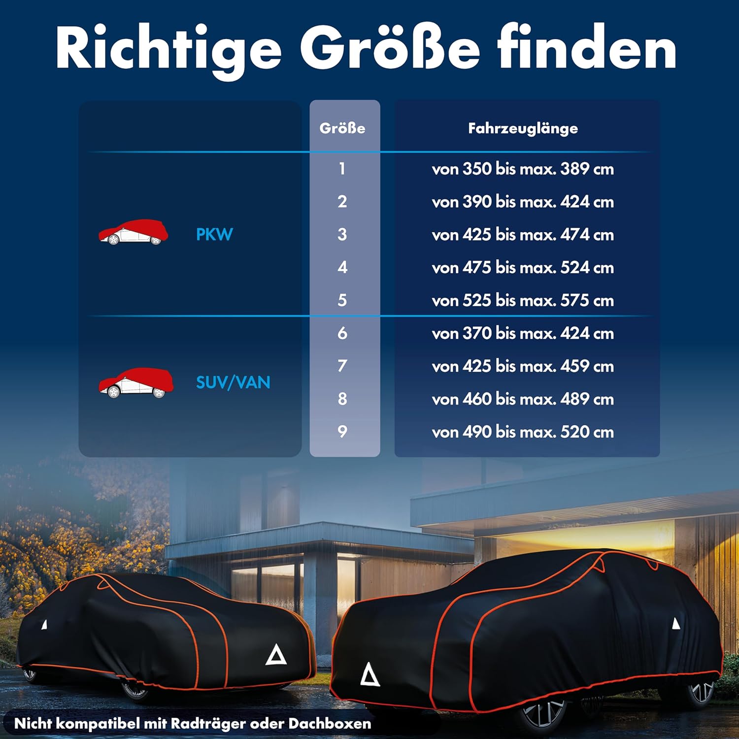 Thumbnail 4 de WALSER Hagelschutz Abdeckplane Auto – Perma Protect Complete Autogarage (TÜV geprüft), Vollgarage Abdeckung in Schwarz, Größe 1