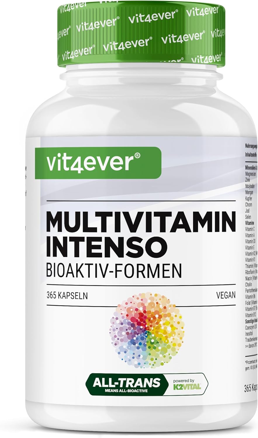 Detalle de vit4ever Premium Multivitamin A-Z 365 Kapseln