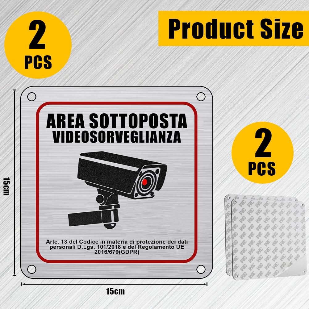 Detalle 2 de Flintronic GDPR videosorveglianza 15x15 cm