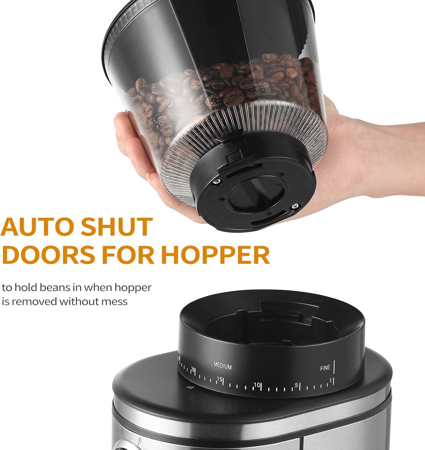 Detalle 2 de Ollygrin Burr Coffee Grinder 30 Settings