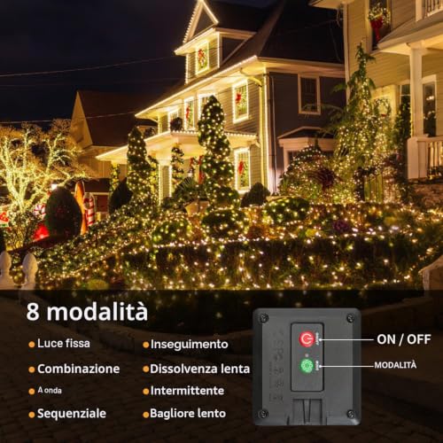 Detalle de Catena luminosa solare per esterni Hoteril – 3 confezioni, 51 m, 150 LED, IP65