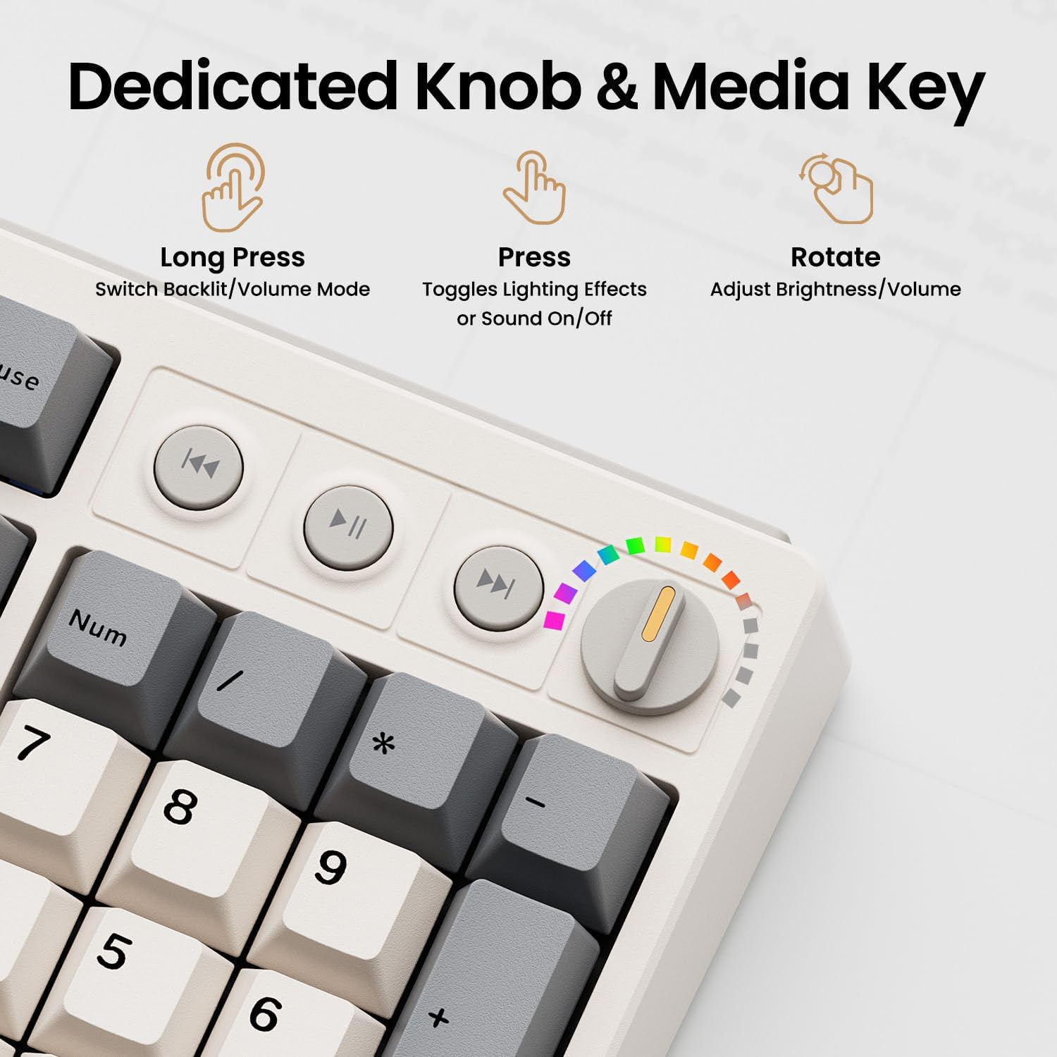 Thumbnail 4 de Kisnt KN104 Wireless Mechanical Keyboard: 100% Full Size with Knob