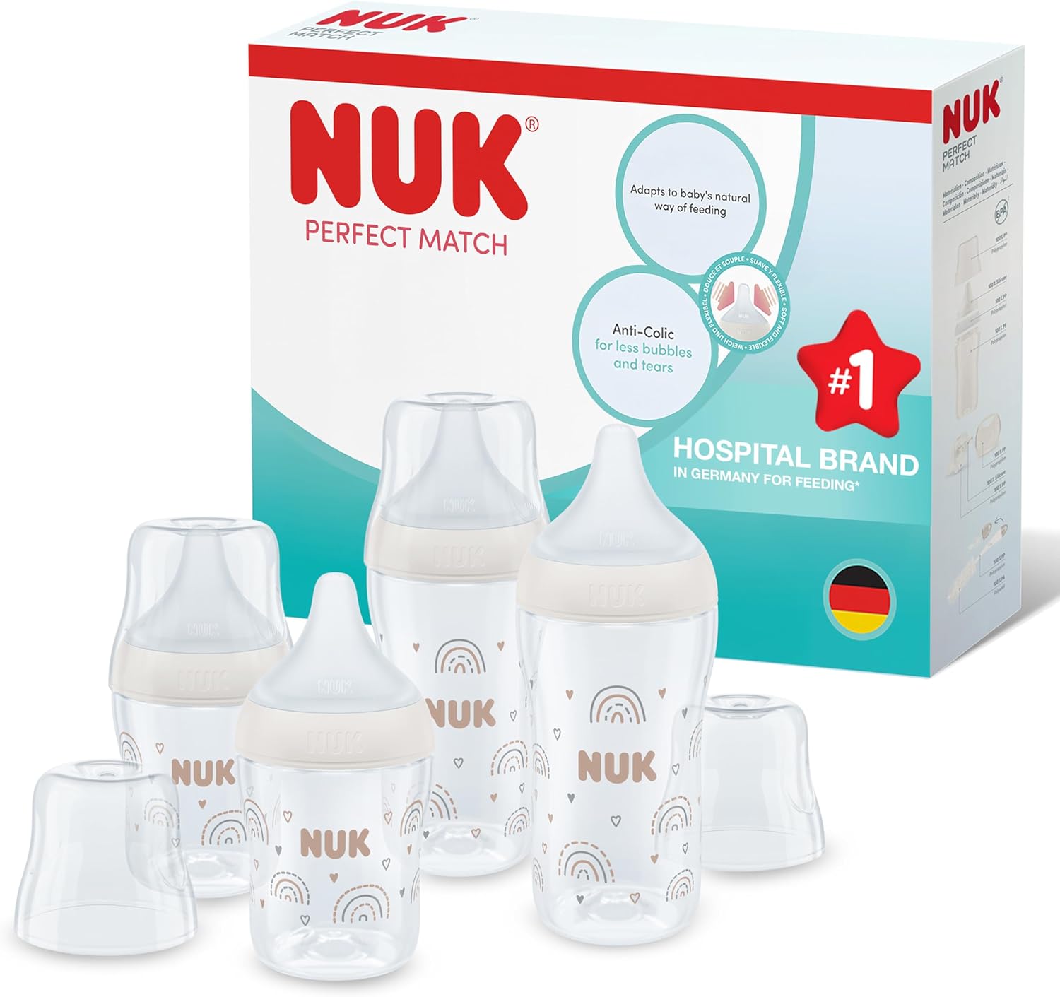Thumbnail 6 de NUK Confezione biberon Perfect Match Perfect Start 0-6+ mesi (7 pezzi) con anti-colica, senza BPA