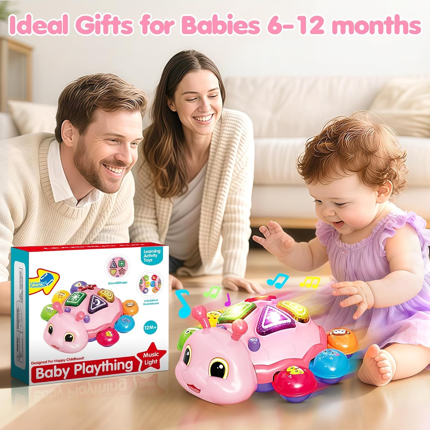 Thumbnail 6 de Musical Crawling Baby Toy, Pink