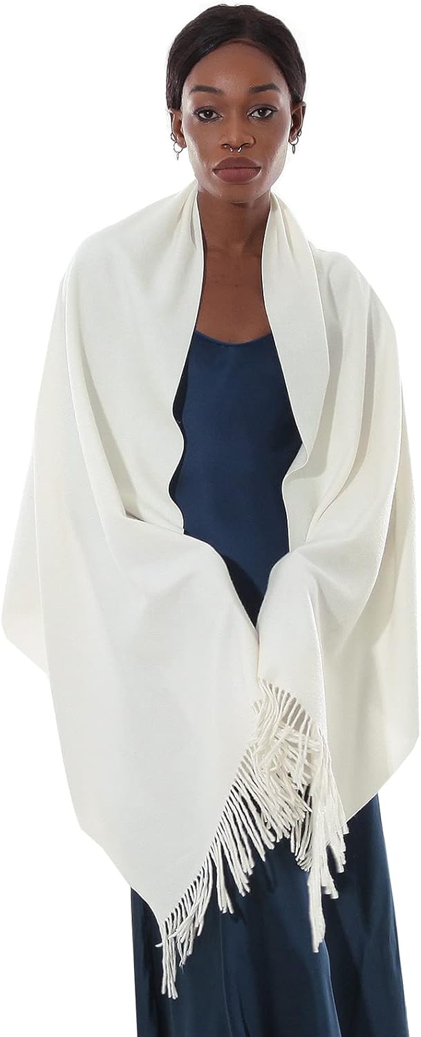 Thumbnail 1 de Sciarpa Pashmina donna in cashmere 200 × 70 cm con frange
