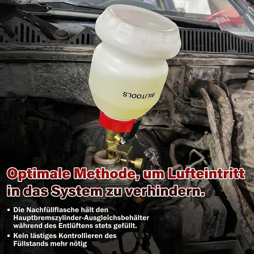 Thumbnail 1 de BILITOOLS Bremsflüssigkeitsbehälter 1L – automatische Nachfüllflasche für Bremsenentlüftung (KFZ & Motorrad)