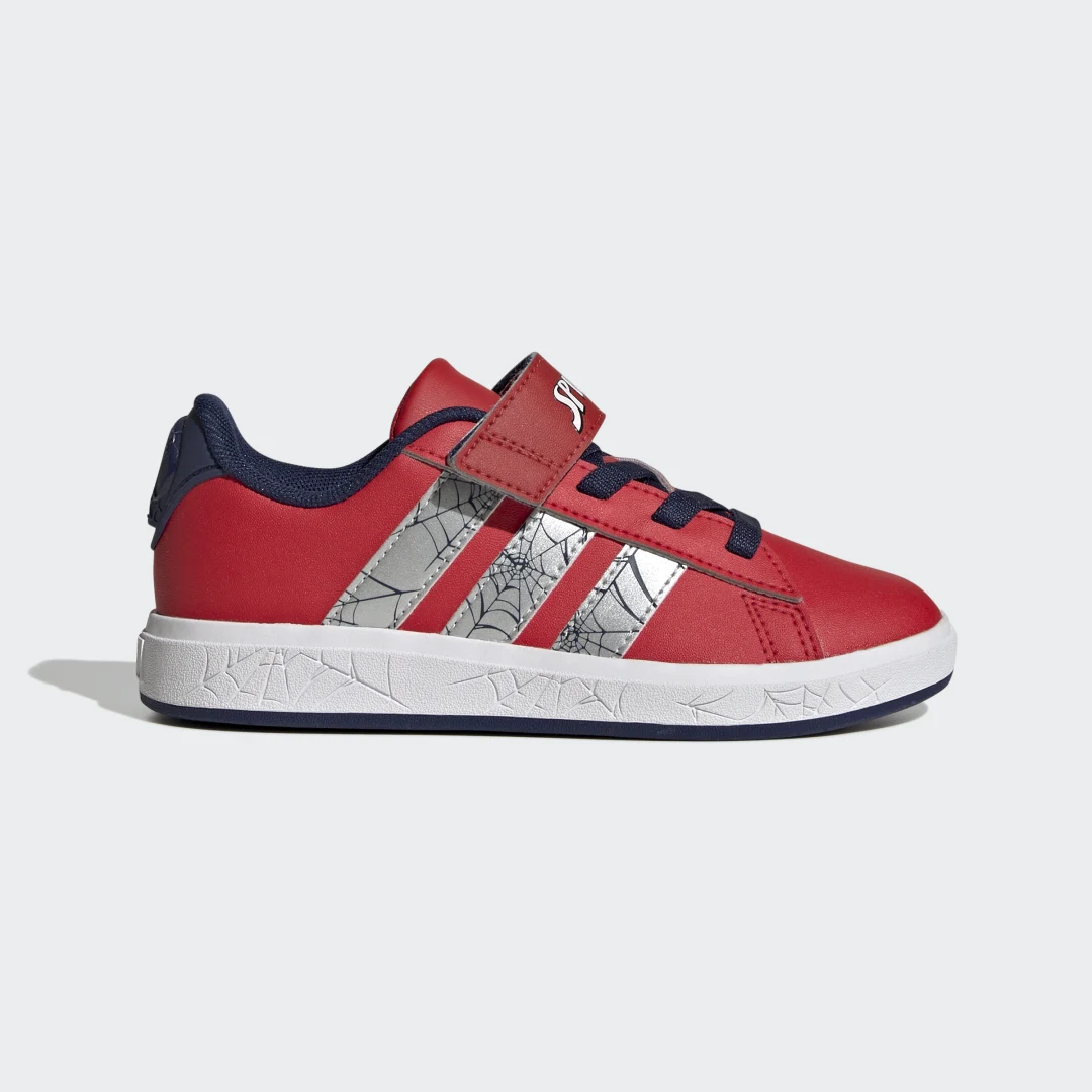 Detalle de Zapatilla Adidas Marvel Spider-Man Grand Court – Rojo