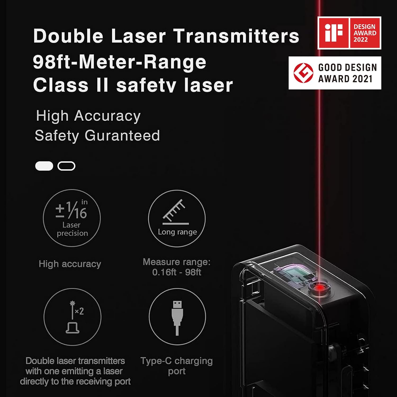 Detalle 2 de HOTO Laser Measure Tool 98ft