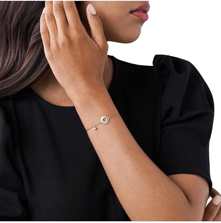 Thumbnail 1 de Emporio Armani Damenarmband aus roségoldfarbenem Sterlingsilber mit Namensplakette und Schiebe- oder Karabinerverschluss
