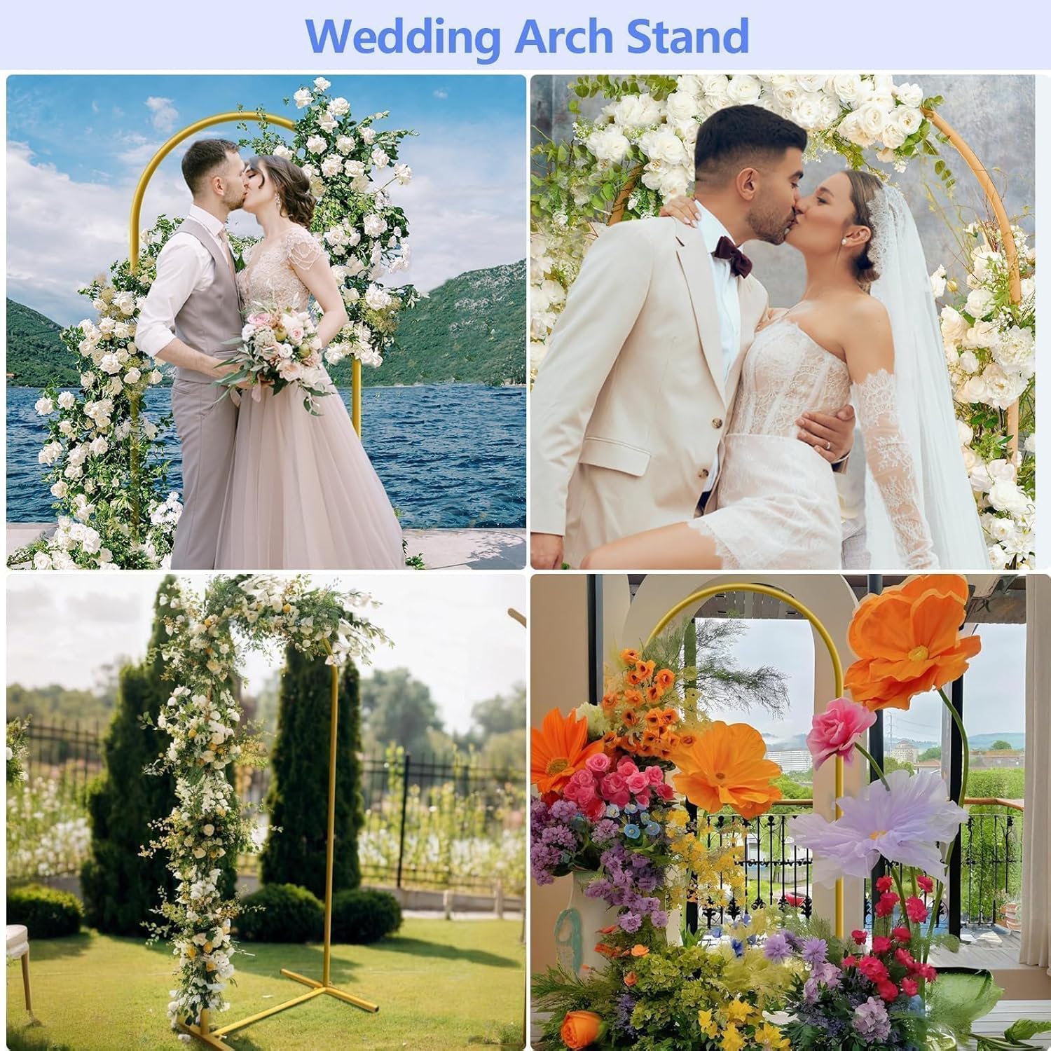 Thumbnail 5 de 6 ft Arch Backdrop Stand Gold