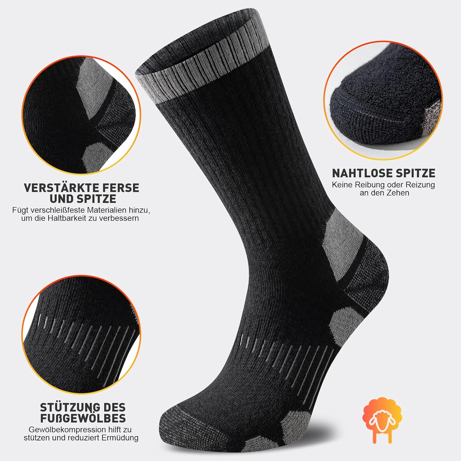 Thumbnail 4 de Niorasen Merino Wandersocken 3 Paare
