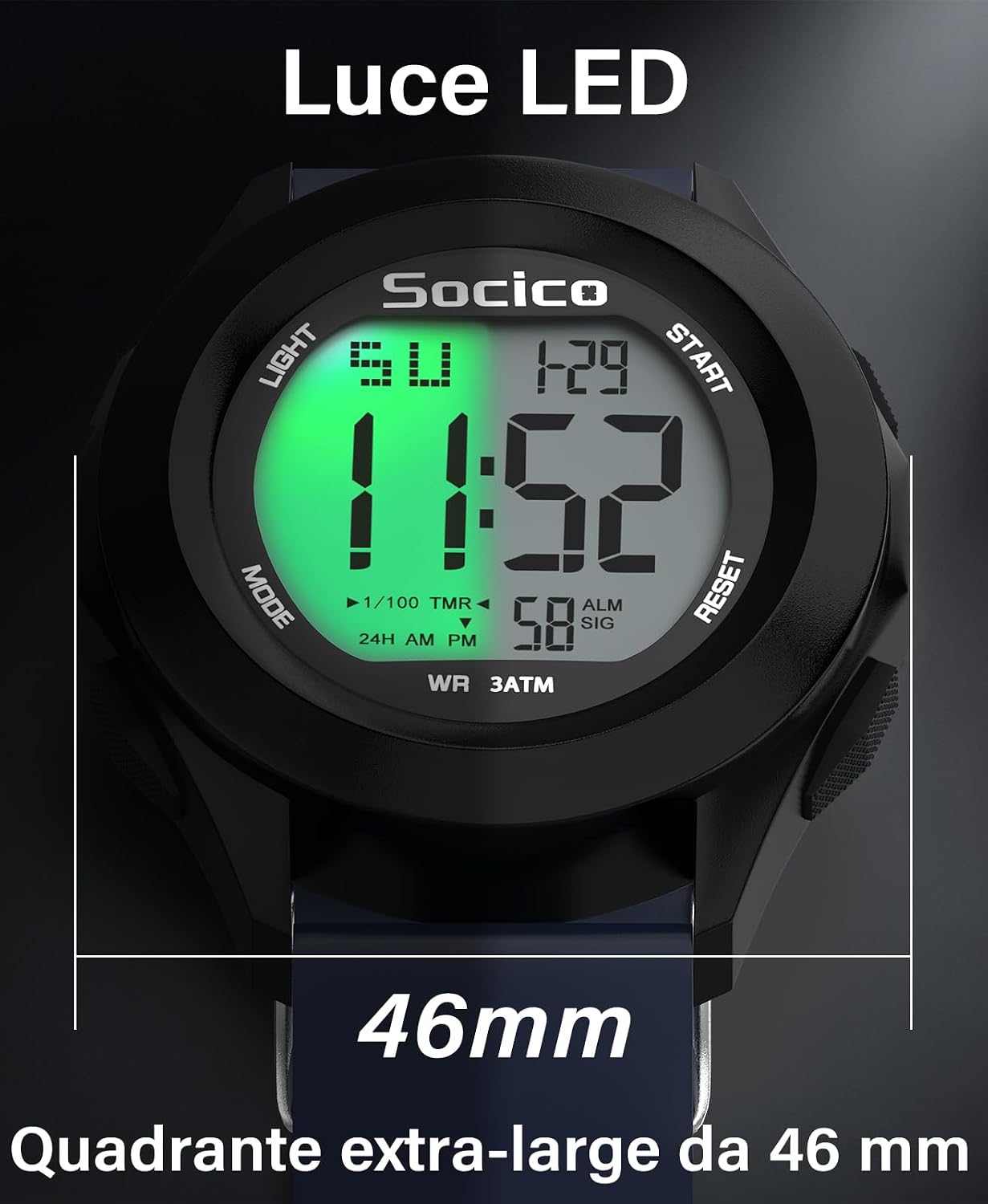 Detalle 2 de SOCICO Orologio Digitale Sportivo 50m