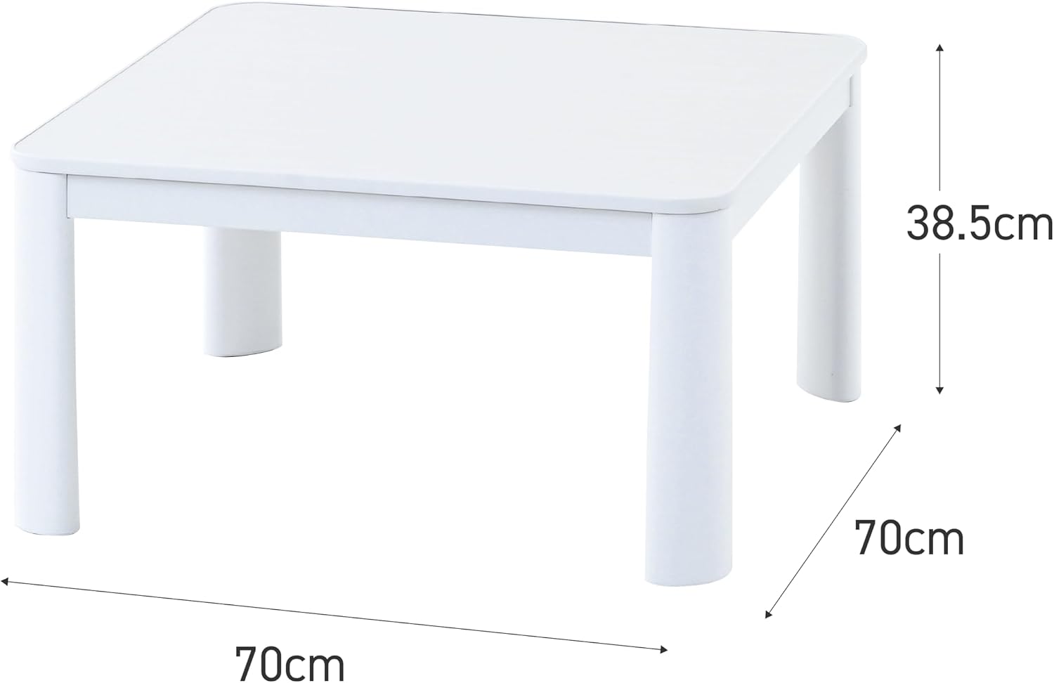 Detalle de 山善 LCR-7070(WH/NA)-FSET こたつテーブル 正方形70×70cm 専用布団付き・リバーシブル天板
