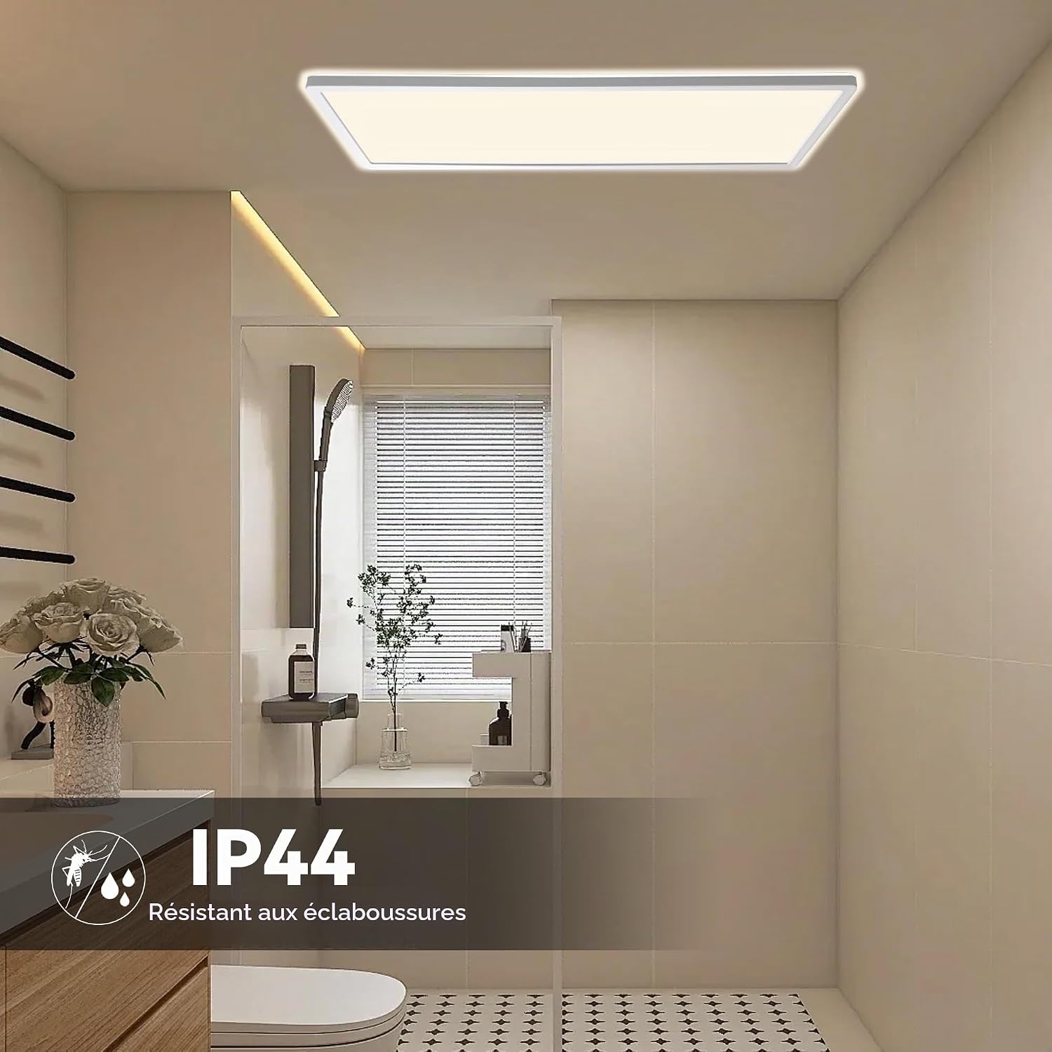 Detalle 2 de ONDTA LED-plafondlamp 22 W, dimbaar, 2.900 lm, IP44 en afstandsbediening