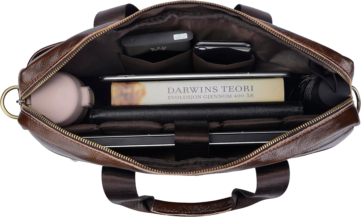 Detalle de BTDAO Leder Aktentasche für 15 Zoll