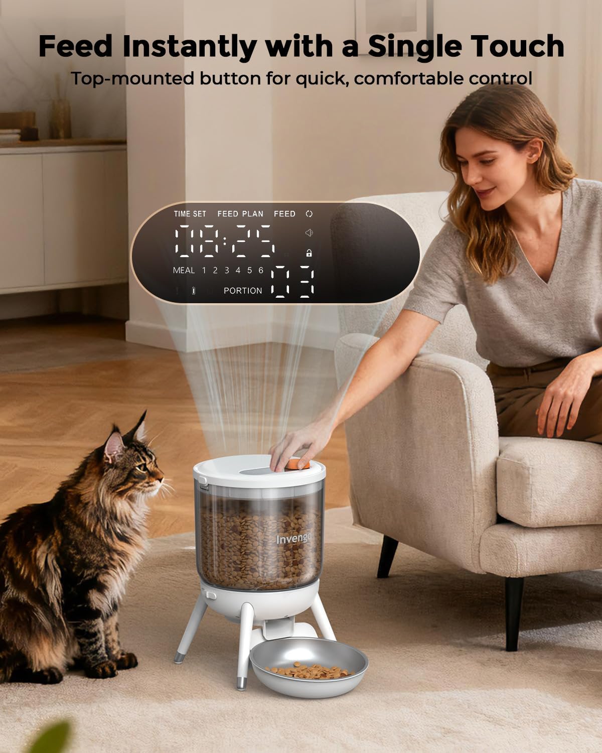 Detalle 2 de Invengo Automatic Cat Feeder 3L