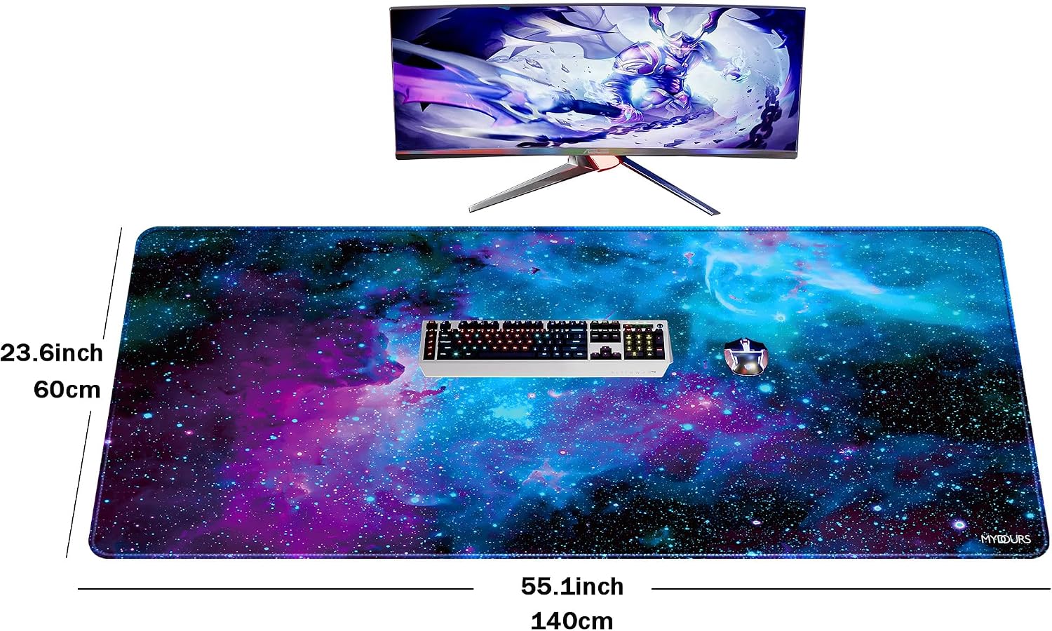 Thumbnail 1 de Mydours 1400x600mm Mauspad XXL – Großes Universum-Gaming-Deskpad mit rutschfester Unterseite