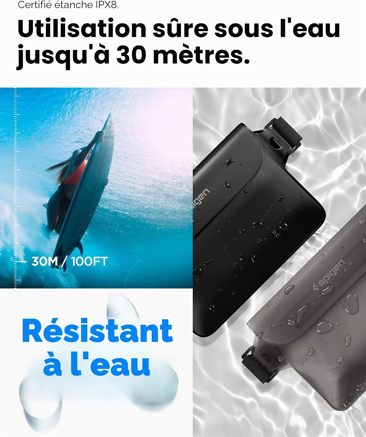 Detalle de Spigen Aqua Shield, lot de 2 sacs étanches IPX8