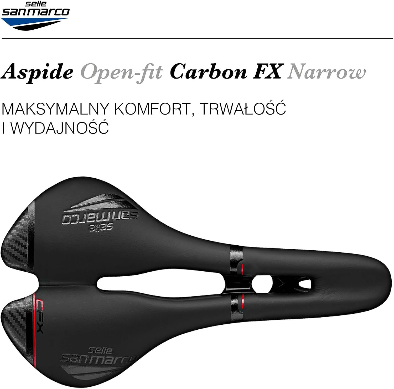 Detalle 1 de Selle San Marco ASPIDE Carbon FX – siodełko szosowe z karbonowymi szynami
