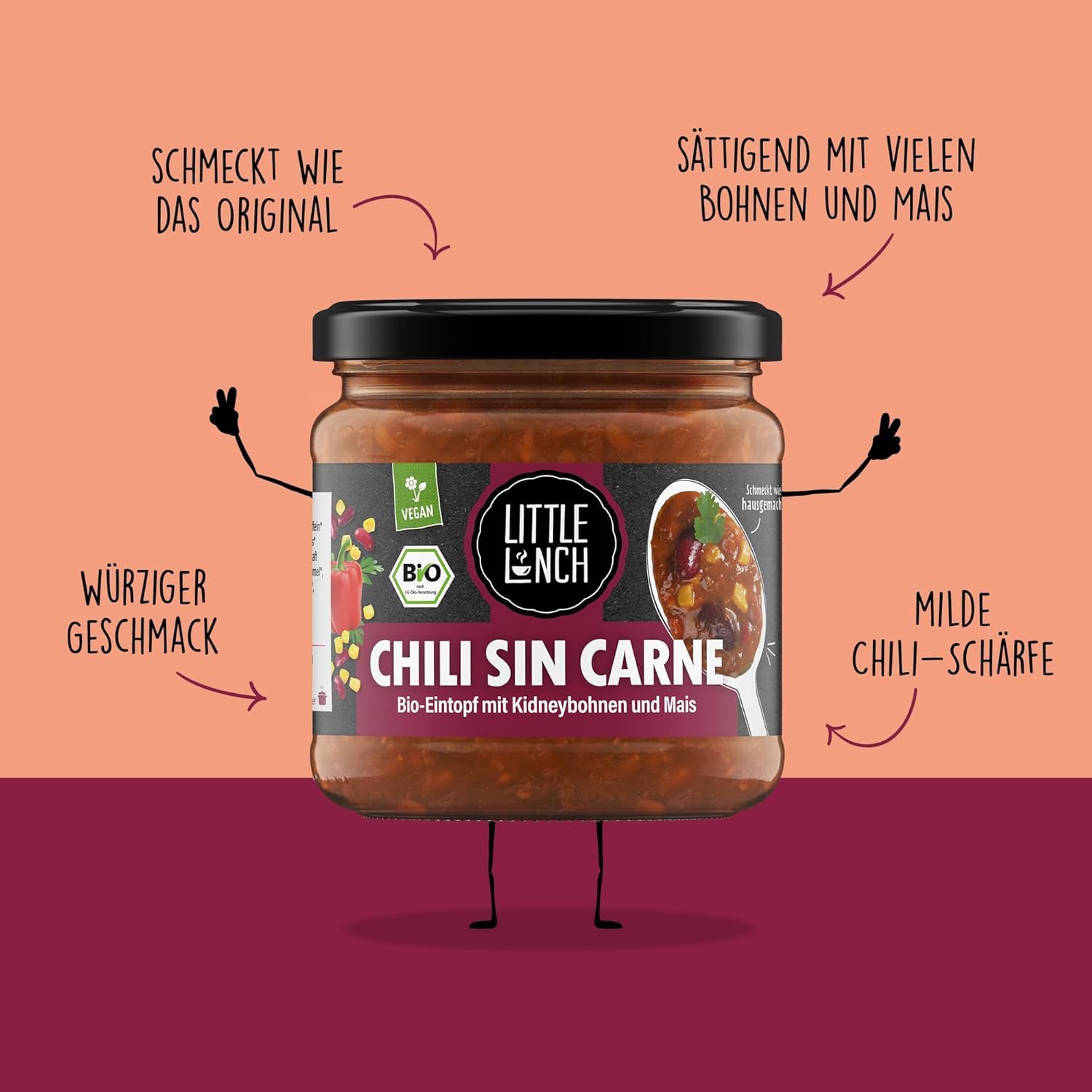 Thumbnail 2 de Little Lunch Bio Eintopf Chili Sin Carne – 6x350 ml, 100% Bio, Vegan & Glutenfrei
