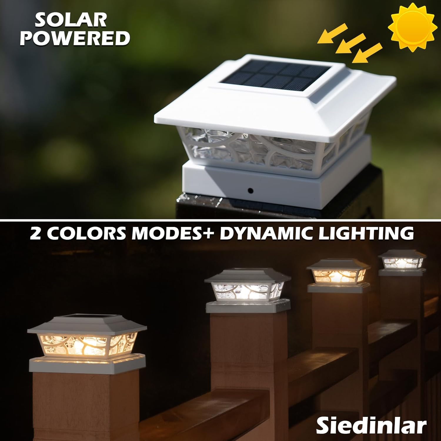 Detalle 2 de Siedinlar Solar Post Cap Lights Outdoor