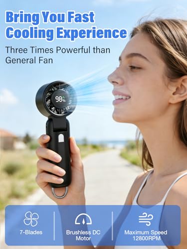 Detalle de Fcsih Handheld Fan: 100-Speed Portable 4-in-1 Personal Fan