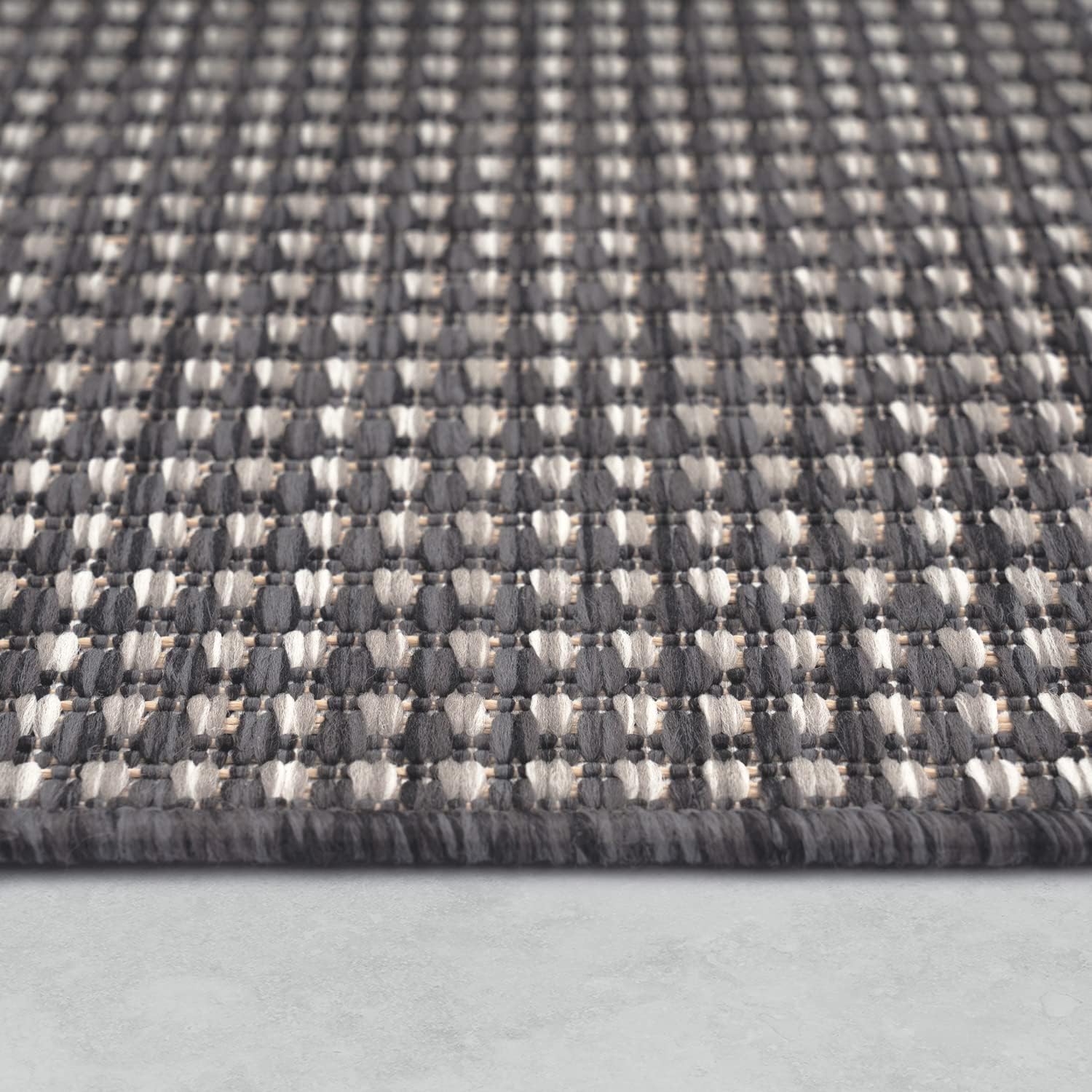 Detalle 2 de Outdoor-Flachgewebe-Teppich Paco Home in Sisaloptik, anthrazit meliert, 160 x 220 cm
