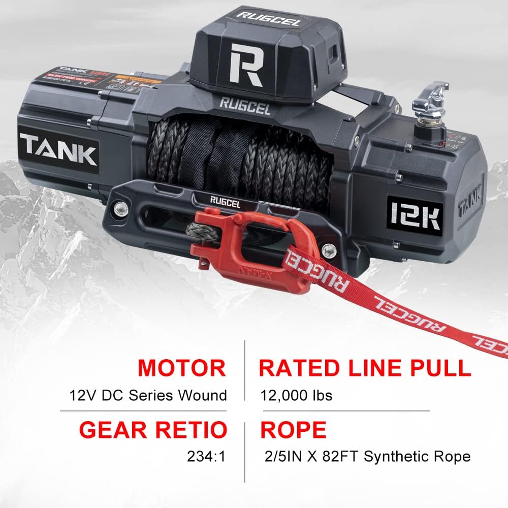 Thumbnail 1 de RUGCEL WINCH 12000lb Waterproof Electric Winch 85' Rope