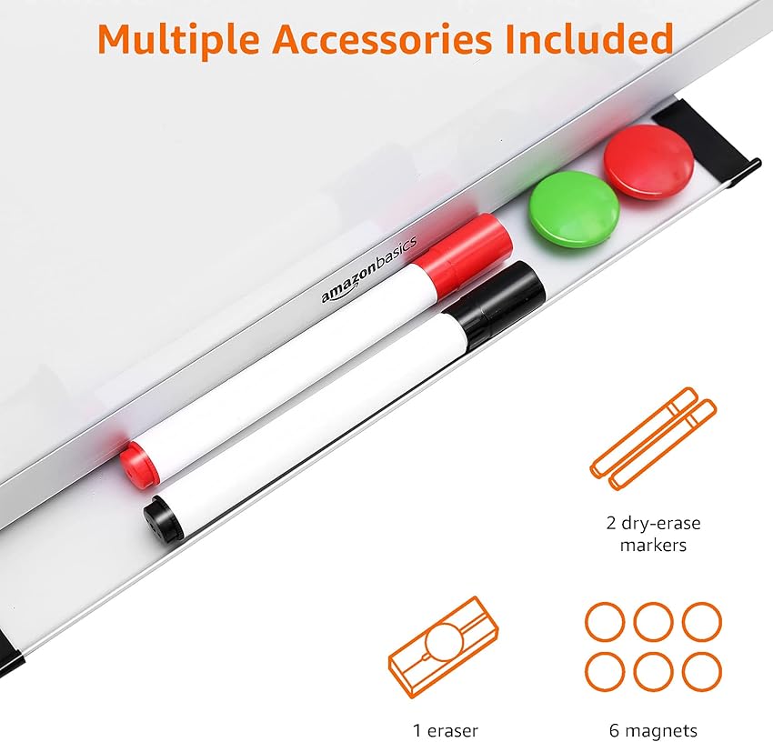 Thumbnail 4 de Amazon Basics Pizarra blanca magnética 150 × 100 cm 📋