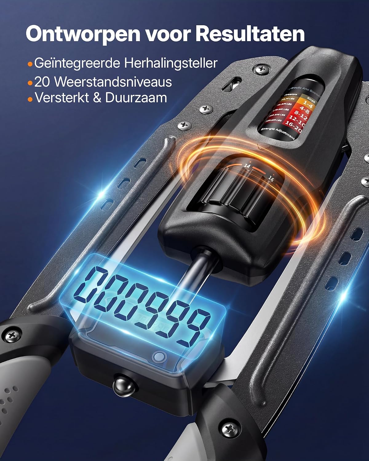 Detalle 2 de MERACH armtrainer met herhalingsteller en verstelbare weerstand van 10-200 kg