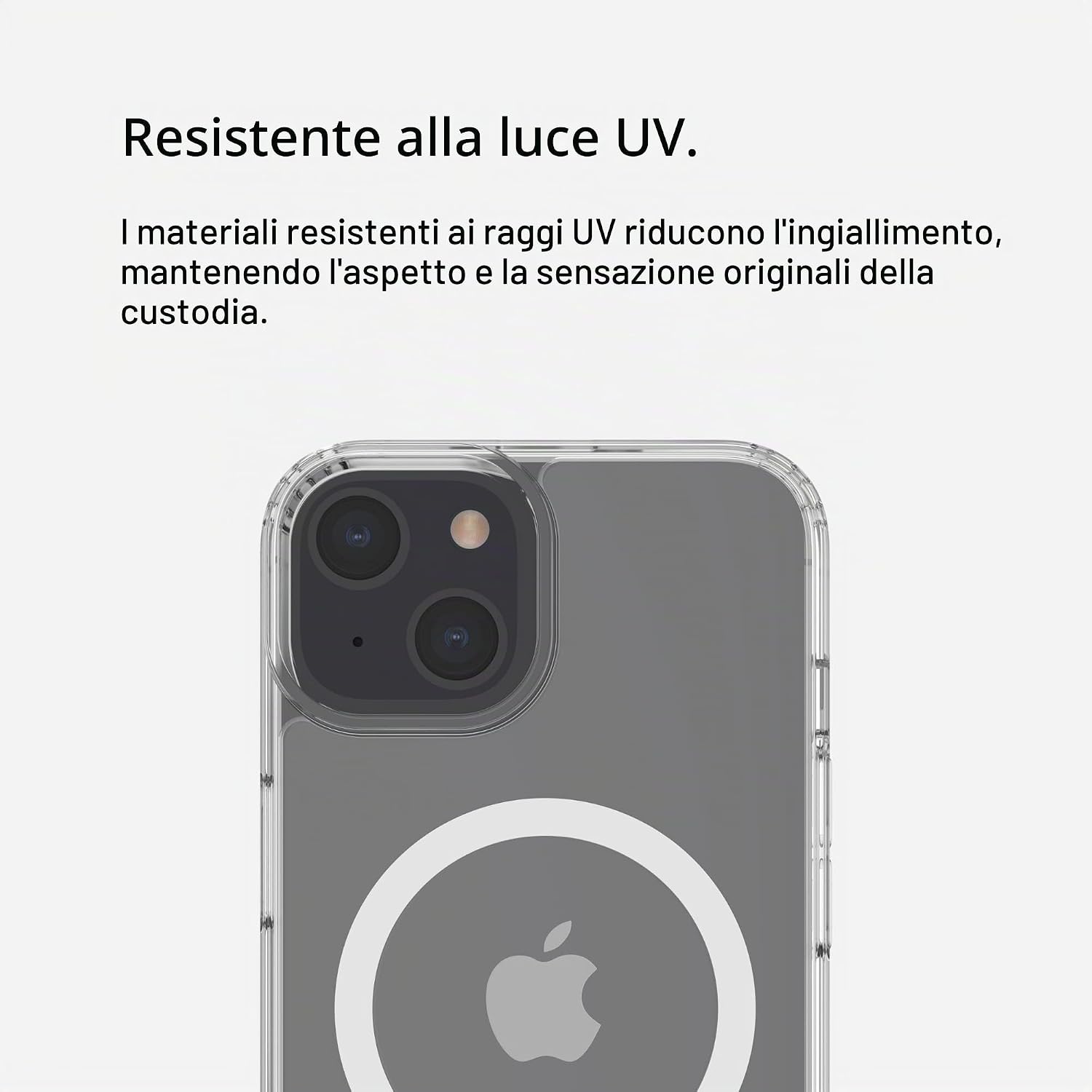 Detalle 2 de Belkin Custodia per iPhone 14 con MagSafe, trasparente e con bordi rialzati per la fotocamera
