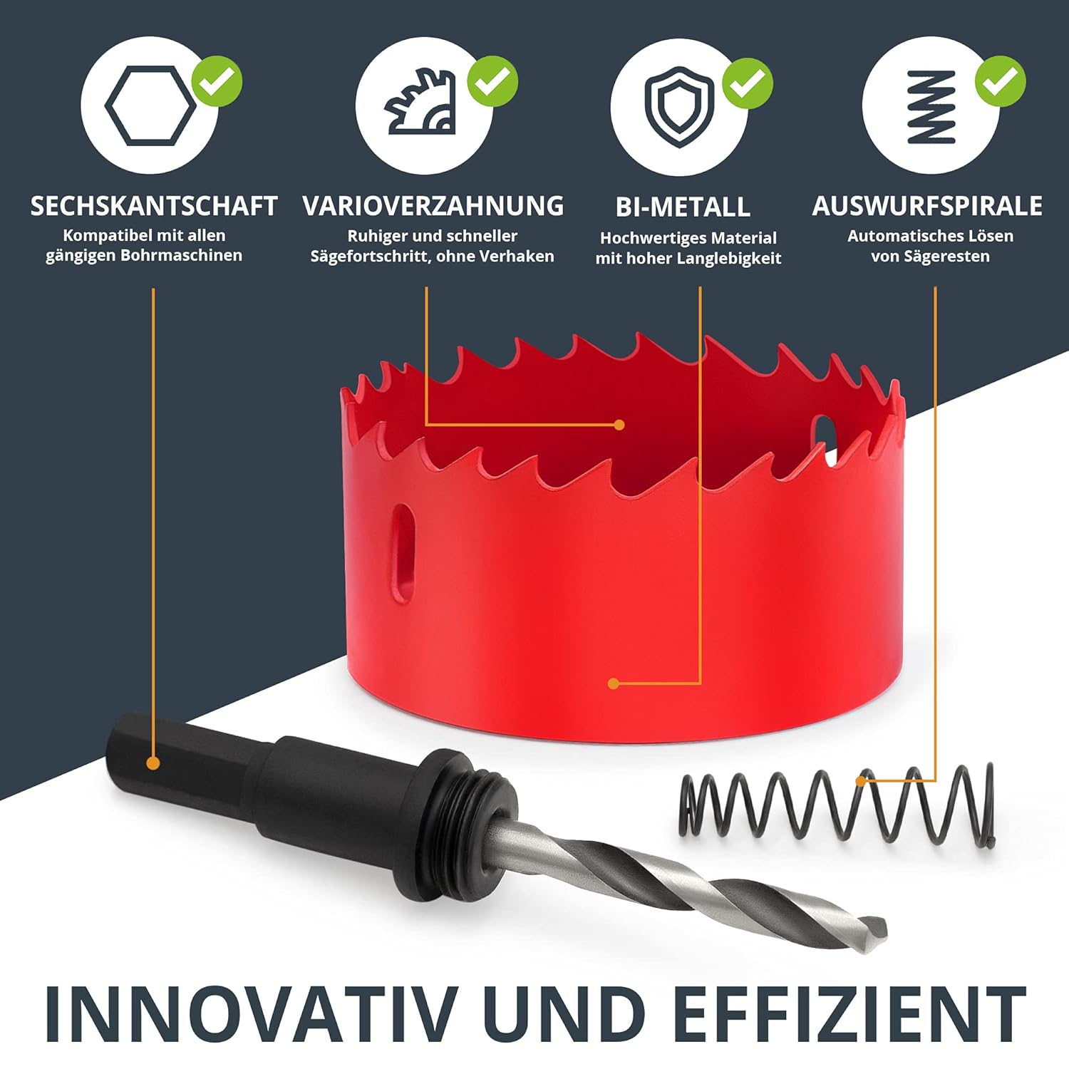 Detalle 2 de BAURIX Scie-cloche bi-métal Ø 68 mm – polyvalente pour métal, bois, PVC et plastiques