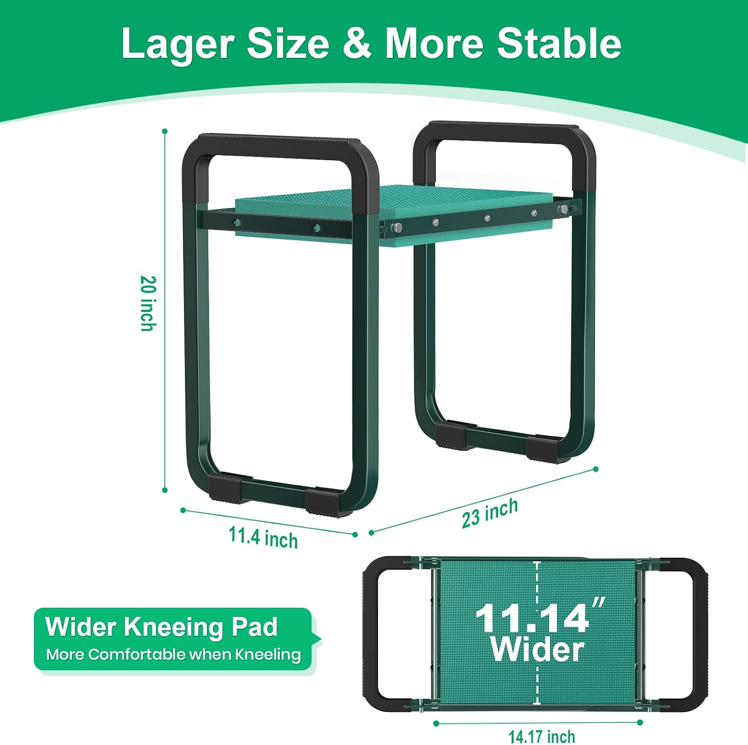 Detalle de TomCare E-2007 Garden Kneeler and Seat, Folding Steel Frame with EVA Pad