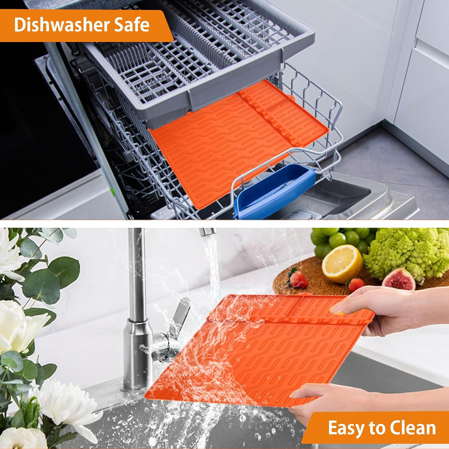 Detalle 2 de Rusisi Model 2 Silicone Grill Mats, Non-Slip with 2 BBQ Brushes