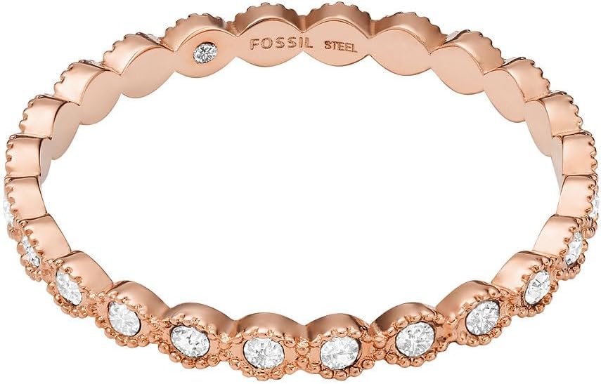 Thumbnail 5 de Fossil anneaux d’éternité en acier inoxydable pour femmes (finition polie, couleur argent) – taille 12