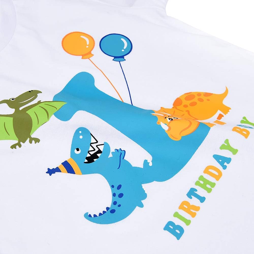 Thumbnail 2 de AMZTM Dinosaur 1st Birthday T-Shirt for Baby Boys – 100% Cotton Dino Party Outfit