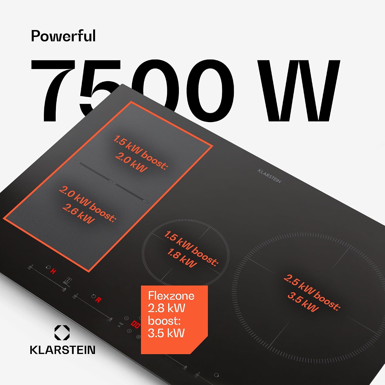 Detalle de Klarstein CP4-90400-kdcc Induction Hob, 4 Zones, Touch Control