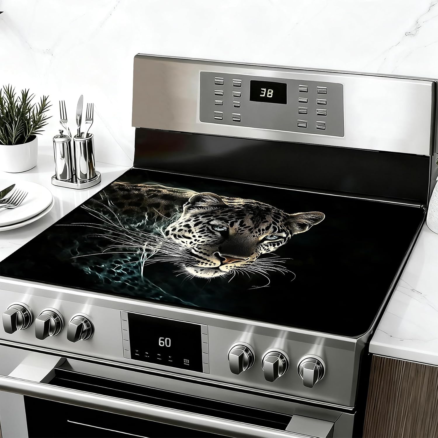 Detalle de seewan Stovetop Cover 28" x 20" Leopard Anti-Slip Foldable Stove Protector