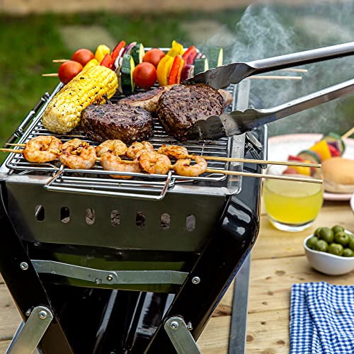 Detalle de George Foreman Portable Charcoal BBQ GFPTBBQ1005B: On-The-Go Grilling for 2–3 People