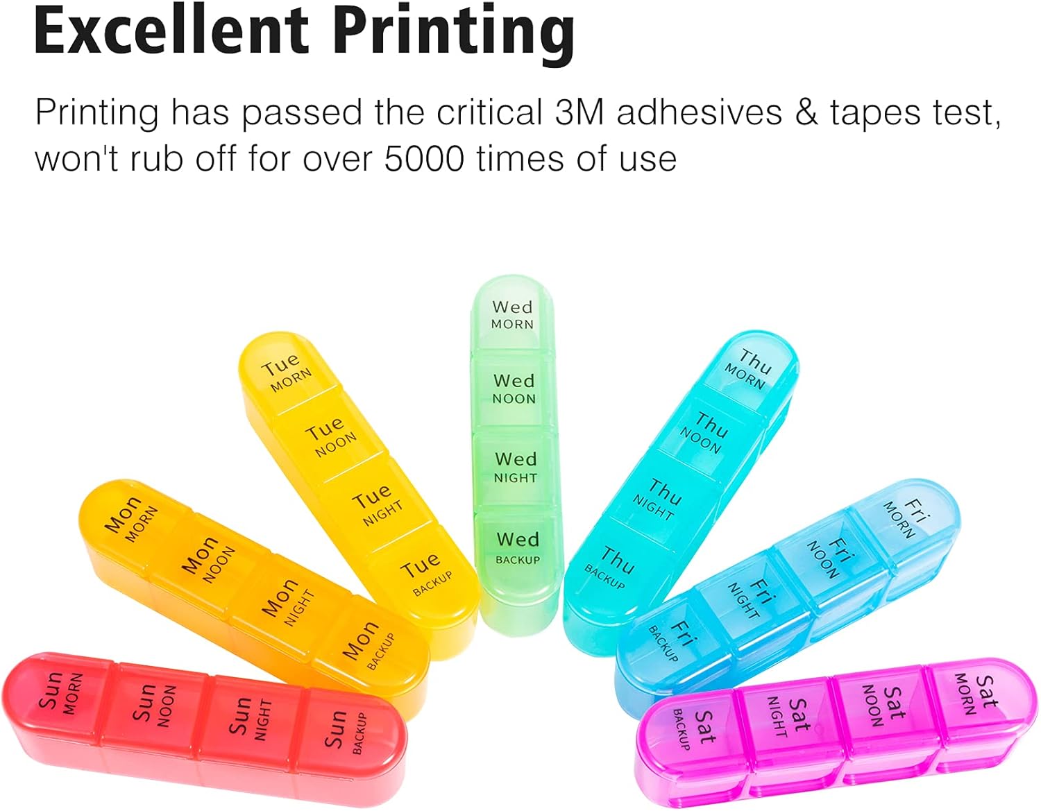 Detalle de D Aviky Pill Organizer 4 Times a Day: 7-Day Large Weekly Pill Box with Removable Daily Containers