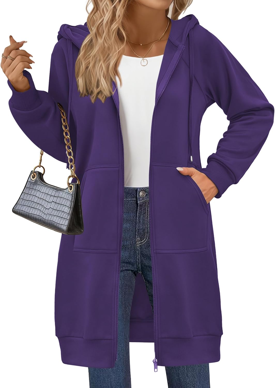 Detalle 2 de Zeagoo Women's Zip Up Hoodie Oversized Fleece 2025
