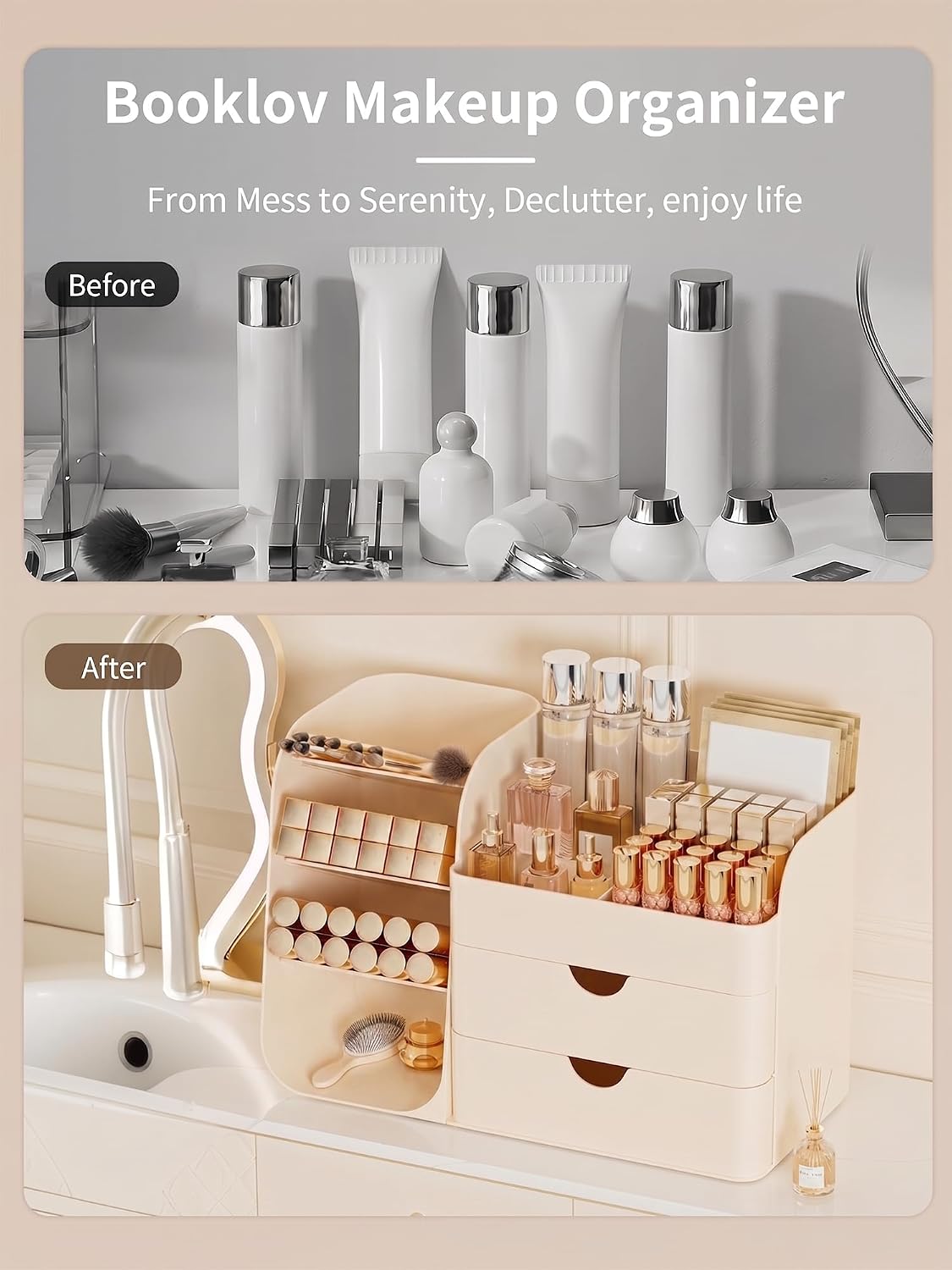 Thumbnail 5 de Makeup Organizer with Drawers Large Vanity Storage