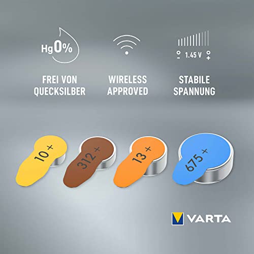 Thumbnail 2 de VARTA Piles auditives type 312, brun – lot de 60 | Power on Demand, Made in Germany