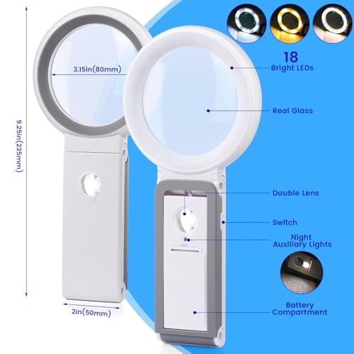 Thumbnail 4 de KIBTOY Lupa con Luz 18 LED 📷