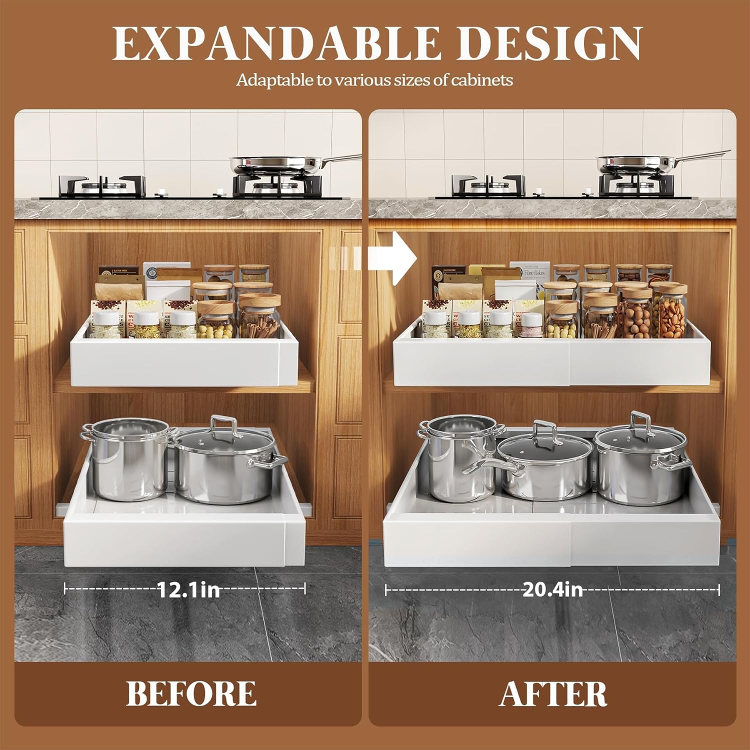 Thumbnail 6 de Seinloes Expandable Pull Out Cabinet Organizer