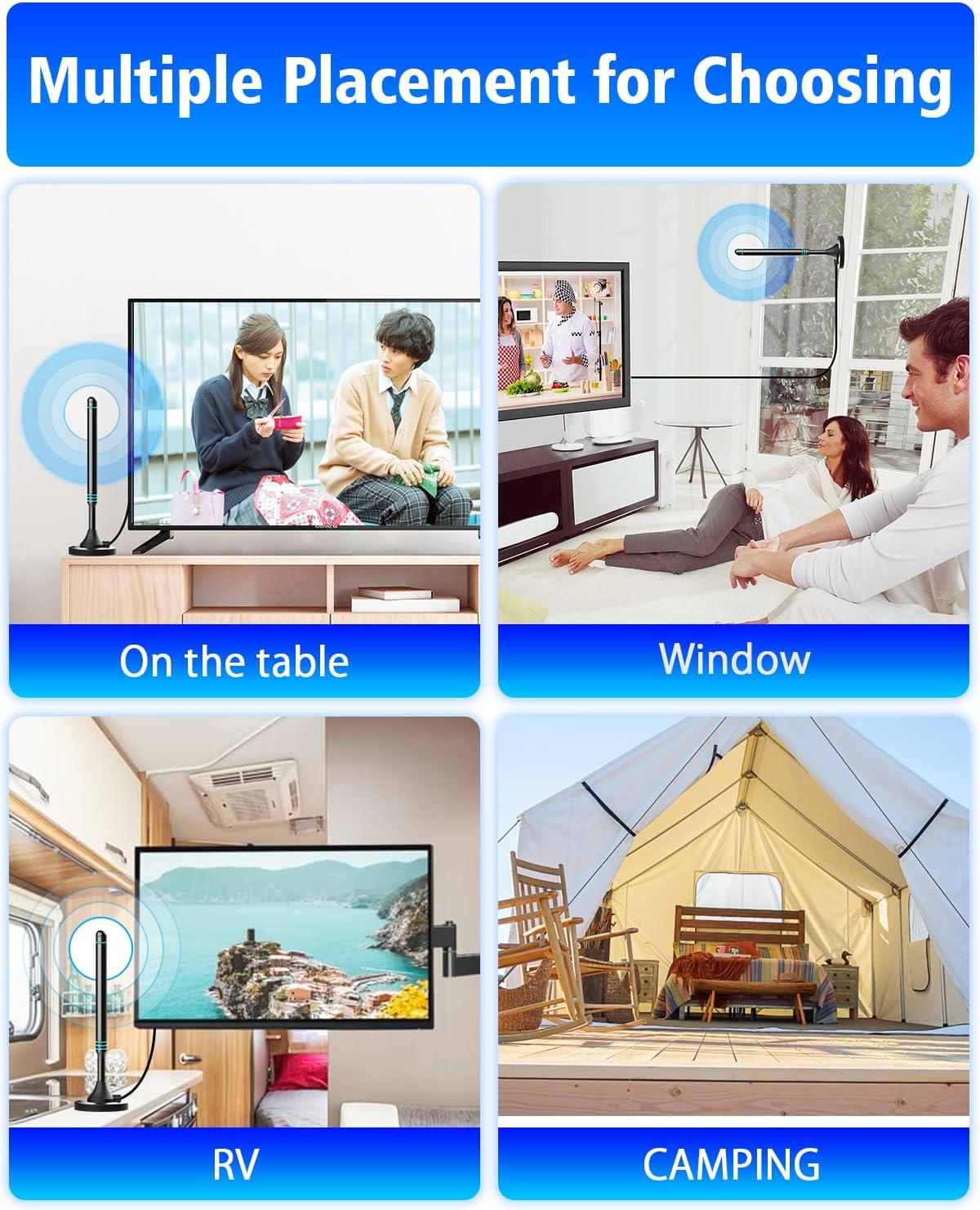 Detalle de Indoor TV Aerial for Freeview & Freeview HD with 360° Reception