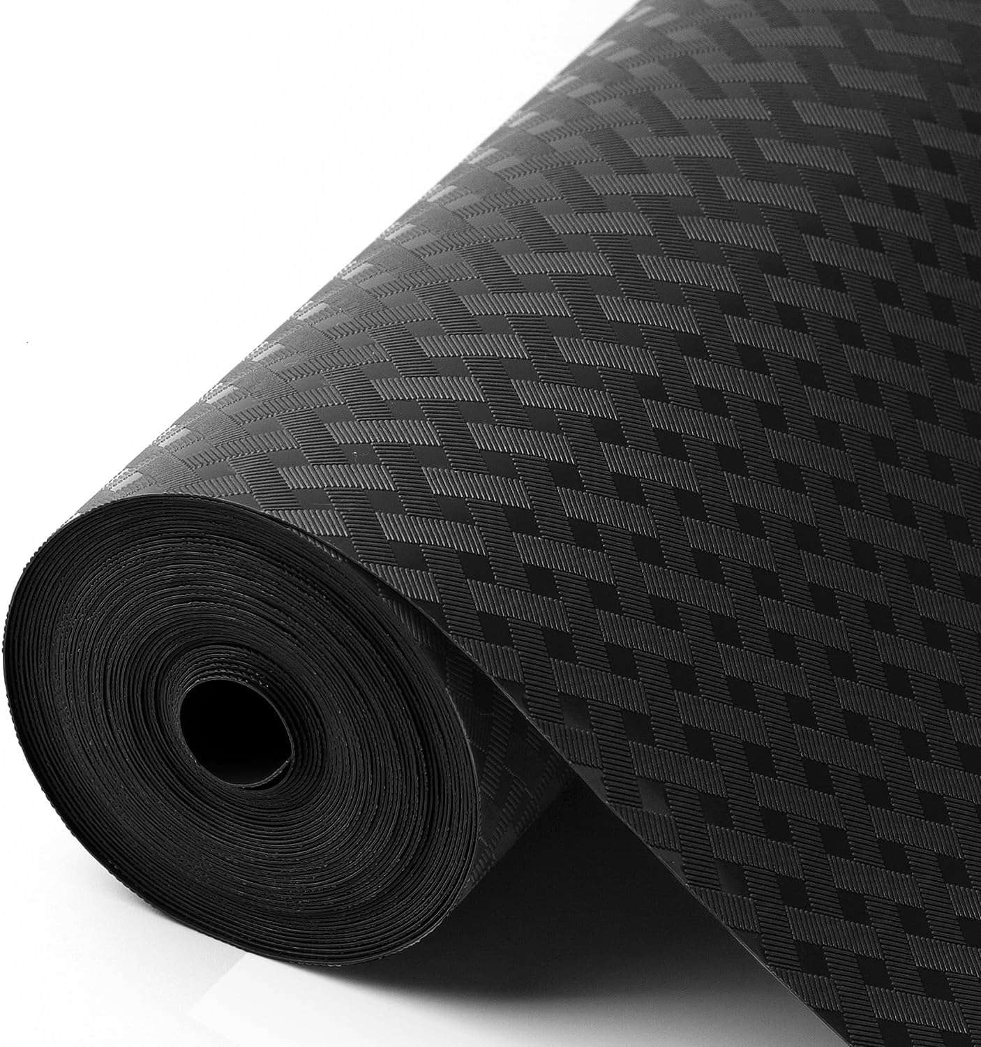 Detalle de Shelf Liners for Kitchen Cabinets & Refrigerator EVA Mats (Black, Non-Adhesive) 23.6 x 236.2 Inches